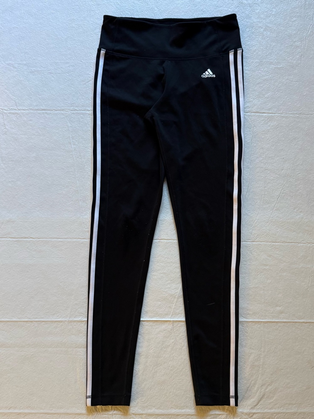 adidas Black 3-Stripe Climalite Leggings Medium